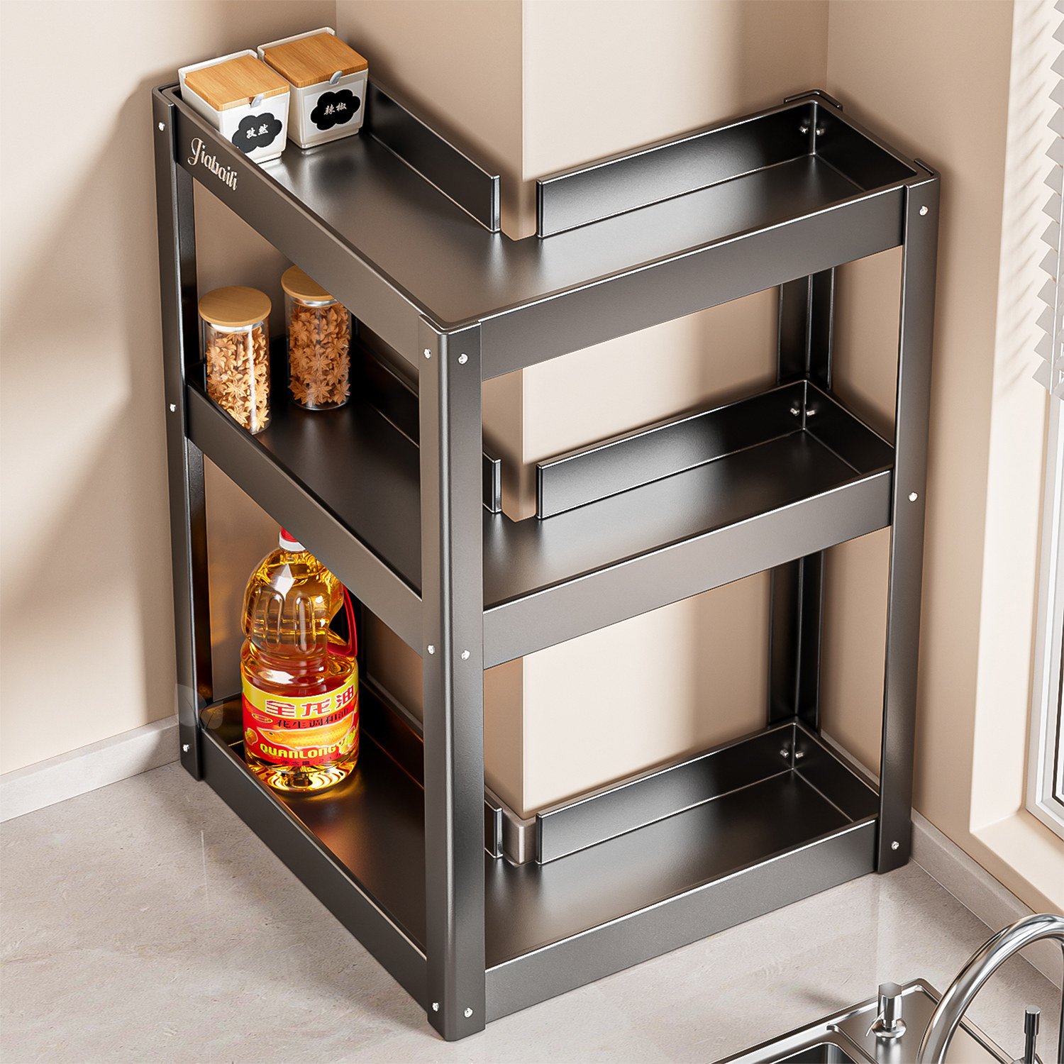 厨房转角调料品置物架2026新款多功能台面拐角刀架调味料收纳放置,厨房/烹饪用具,调料置物架,淘宝优惠券,粉丝福利购,淘宝优惠卷