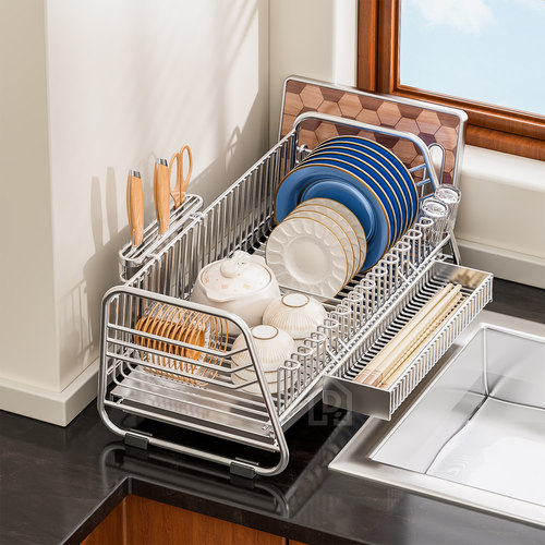 304不锈钢碗碟收纳架新款厨房