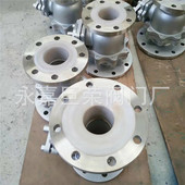 手动衬氟放料球阀 304不锈钢材质 DN125 QF41F46 10P