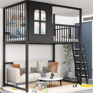 树屋床高架床loft复式二楼上床下空小户型错位上下儿童高低单上层