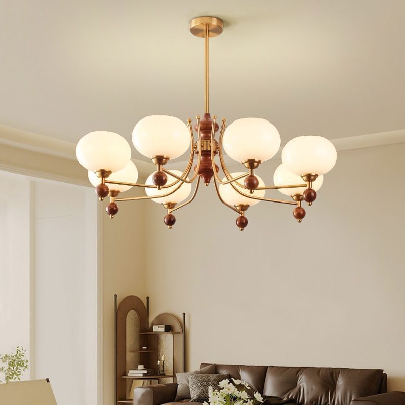 创意设计法式复古客厅吊灯高级感柿子卧室大厅灯美式中古餐厅灯