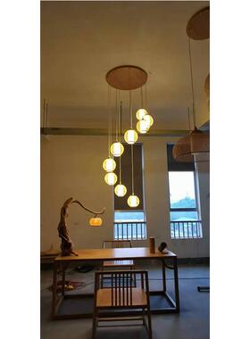 沂水南郯城县沂县民宿装饰县日式鸟巢VLE艺术手工织编竹藤灯笼竹