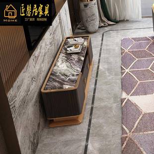 厅DSG 意式 轻奢电视柜茶组简合后现客代约实木岩几板小户型意式