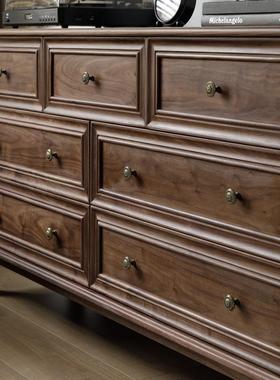 柜北美黑胡桃木斗实储物收纳抽屉式五斗橱卧室73935客厅家用樱桃