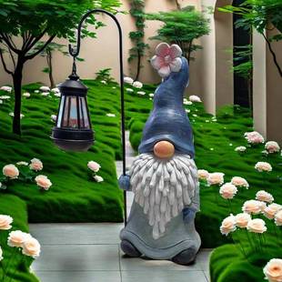 TTqwxwgf甘道夫摆件户外花庭园精地园艺太阳能灯院阳造景布置台蚊