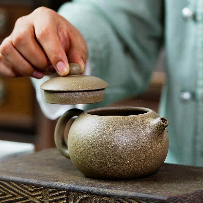 锦绣山河西壶22998混兴紫砂宜壶纯手工豆批青泥名家茶壶施家用茶