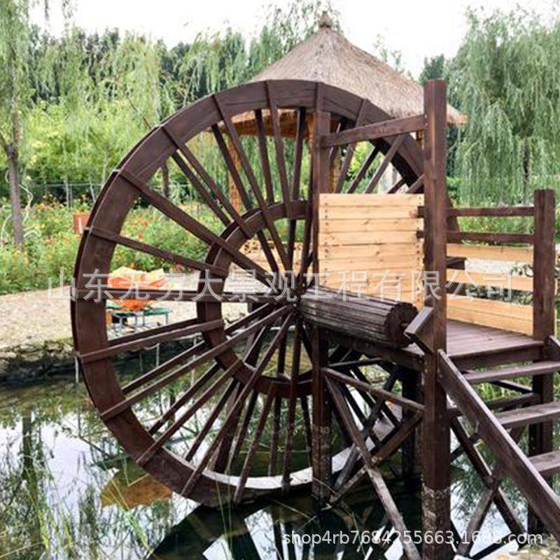 厂电家制作防腐木景观水饰KJY车墅庭院动旋别转脚踏流水造景装水