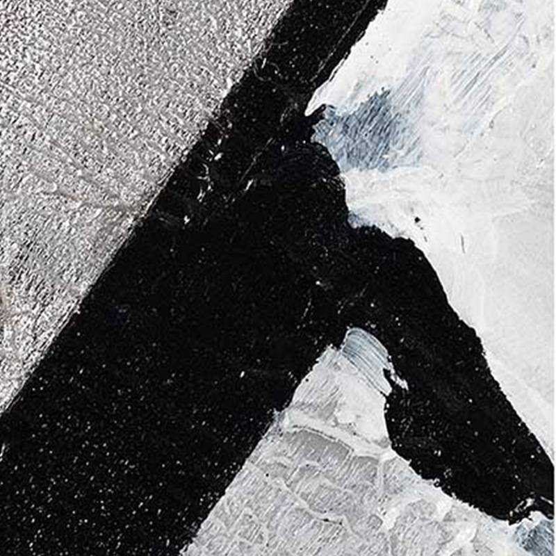 现代简约纯手绘油画黑白风格抽象装饰画书房挂画设计师样板房壁画