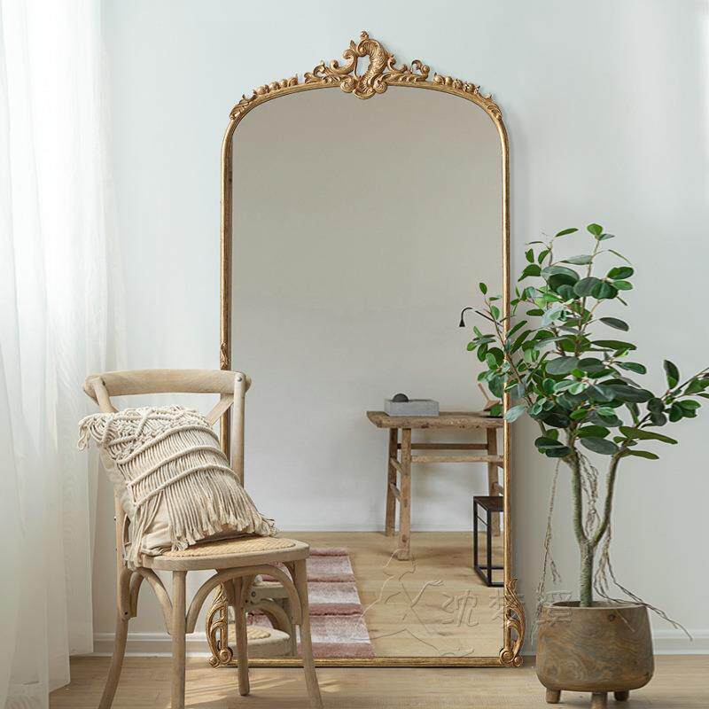 欧式全身店镜中复古古雕落地无品牌/镜子法式服装试衣镜家花用置