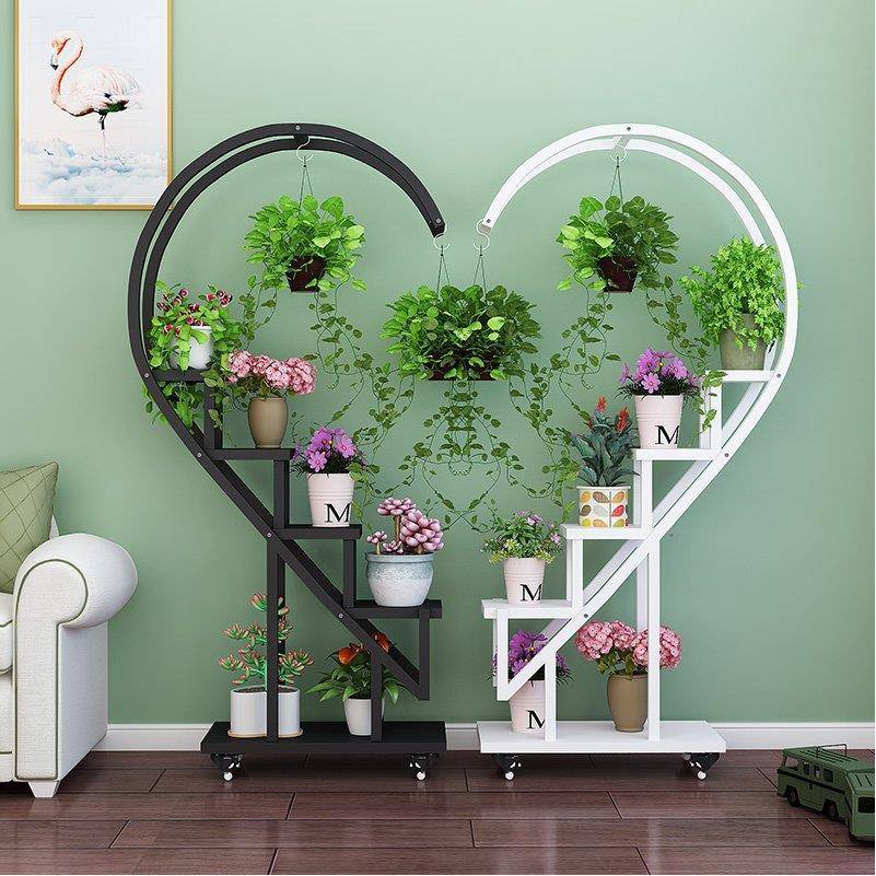 D*心形花地架子客厅落式阳台装架展示架PXA花室内置饰物架多层绿