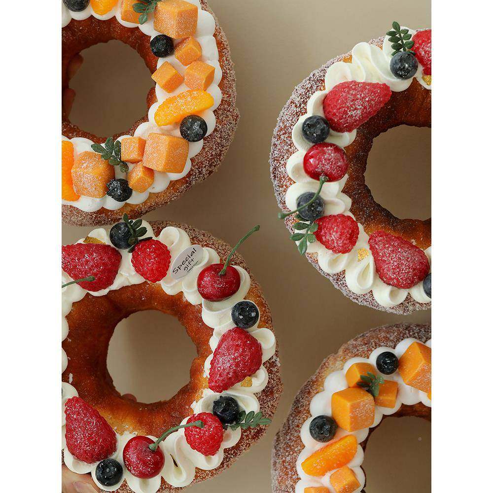 水果面包奶IYH油花造环蛋型糕烘焙店假面包模型美食摄影道具