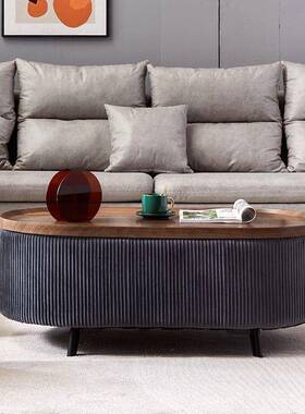 轻奢现代简约小型软包36863户茶几家用软茶包几圆形小几酒店沙发