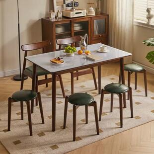 木子软包圆凳家用可叠放现简实代约小板凳客厅凳餐桌凳PNJ子木头