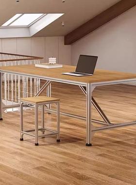 极铝型材海洋板工作台电脑桌设计简师桦木公桌代现办大型GPE长条