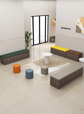 儿学童书柜置物包29022架落地矮生收纳书柜舞蹈室家柜长等候区沙