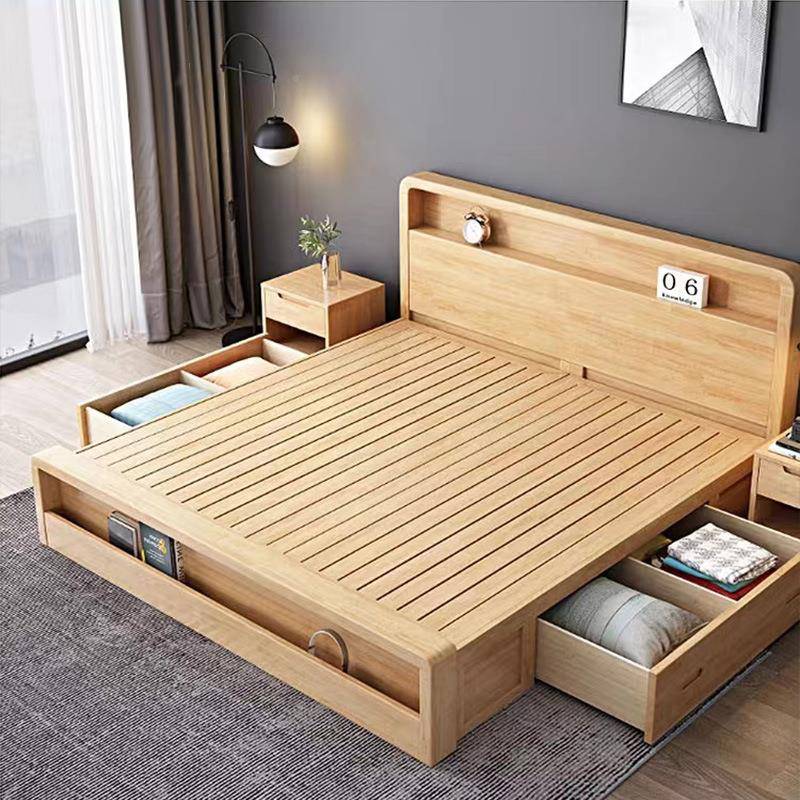 实木912S#箱床1.8米主卧双人床1.5米床高床1.大2米木床床储物厂家