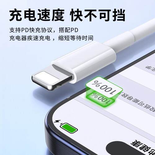 适用iPhone4数电据线线13pro充线线30W苹果12充线线PD闪充线线11xs手机max加长2快米ipad平果plus平板适用苹?
