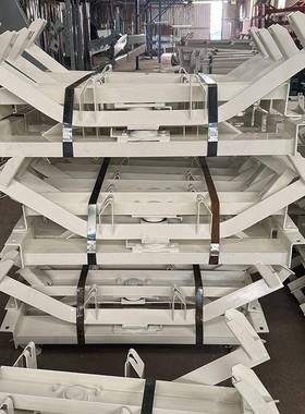 力辊无动14778防水缓冲托胶滚筒支架上下摩擦调心托架散支包输送