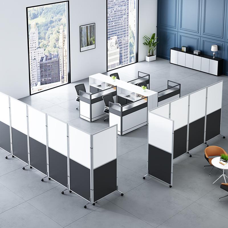 动隔断办公室折屏风隔断墙车工移厂隔断板WQT活动推拉屏风间挡叠