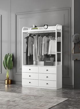 铁艺衣架帽落20950置地家用易衣柜卧室挂简衣架客厅房间带抽屉收