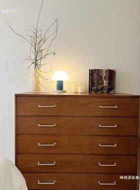 实木斗中古风复古五滑斗柜家餐边柜沙发柜斗柜抽屉收纳柜SWQ储物