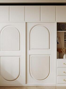 衣柜奶油风法式推门网红家用子IQL经济型小柜拉户型约现代简轻奢