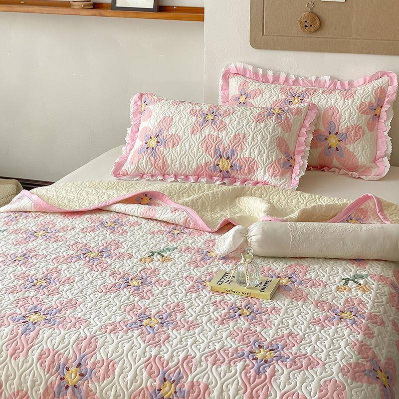 纯WpnR6JJk棉棉床夹单全棉床盖单件三套双面两用罩防滑大炕单榻榻