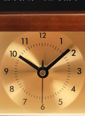 实高木座钟万年历款2025新摆件端台59723式时钟桌面复古轻奢表中