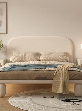 小实DDI木奶油床成人卧室悬浮床油风卧室单人现奶代男床生床简约