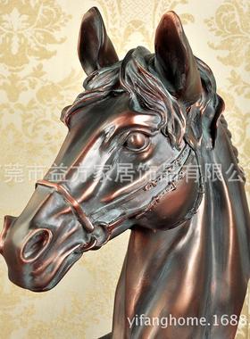 欧美家居饰仿古马头抽象雕塑酒店K树KD167T大堂摆件脂工V艺品品