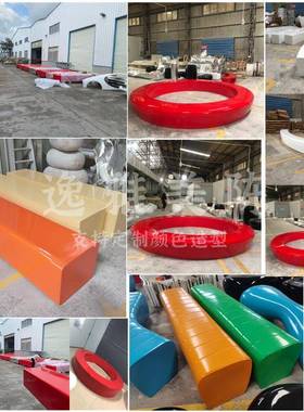 璃钢户外休树池88343公园休息长异条凳小区公共息拼接长椅商场座