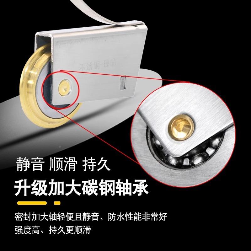 推拉移门铜轮轮下门轮隔断轮子双PUI轮配件一箱装凹槽衣橱柜铜轮