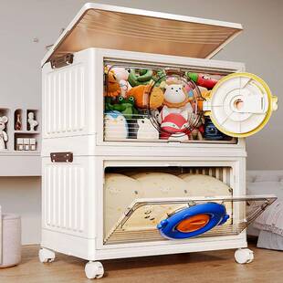 卡通收纳叠柜储柜置物柜子家用物箱分多层架衣柜免装靠墙折93120