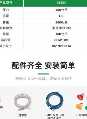 黑300公斤18物升柴油超高压清洗机商用猫手推地78542机洗小区业冲