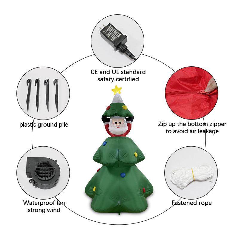 1诞花.8米圣诞节充气圣诞老人从LCP圣树探出发模光气庭院园装饰摆