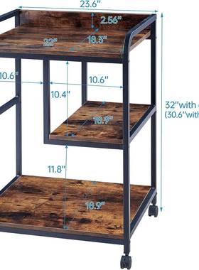 铁艺打落印机架子办CAX公置架边复印机架可移动主机多层地收纳架