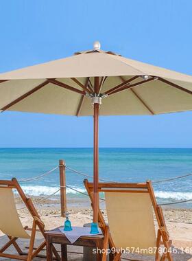 豪华遮户外中柱伞伞室外实木47825太阳能摊摆户外阳伞摆摊户外遮