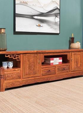 电家视柜柜中式IXD客厅花梨木实电视柜茶几组木合仿古电视格木具
