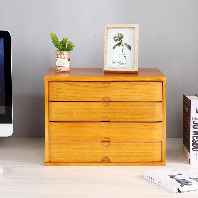 桌收纳盒抽屉带锁文件收纳盒上收纳面杂GWZ物木柜质笔记本日桌式