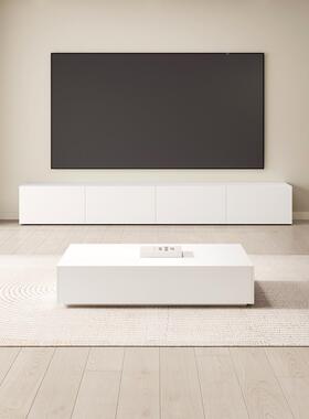 白色电视柜落地M68E57RR小电型电视柜几茶组合现代户简约奶油风视