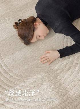 现代轻高端客厅地毯免洗可易打理欧式奶油风奢tb-77976卧书房擦室
