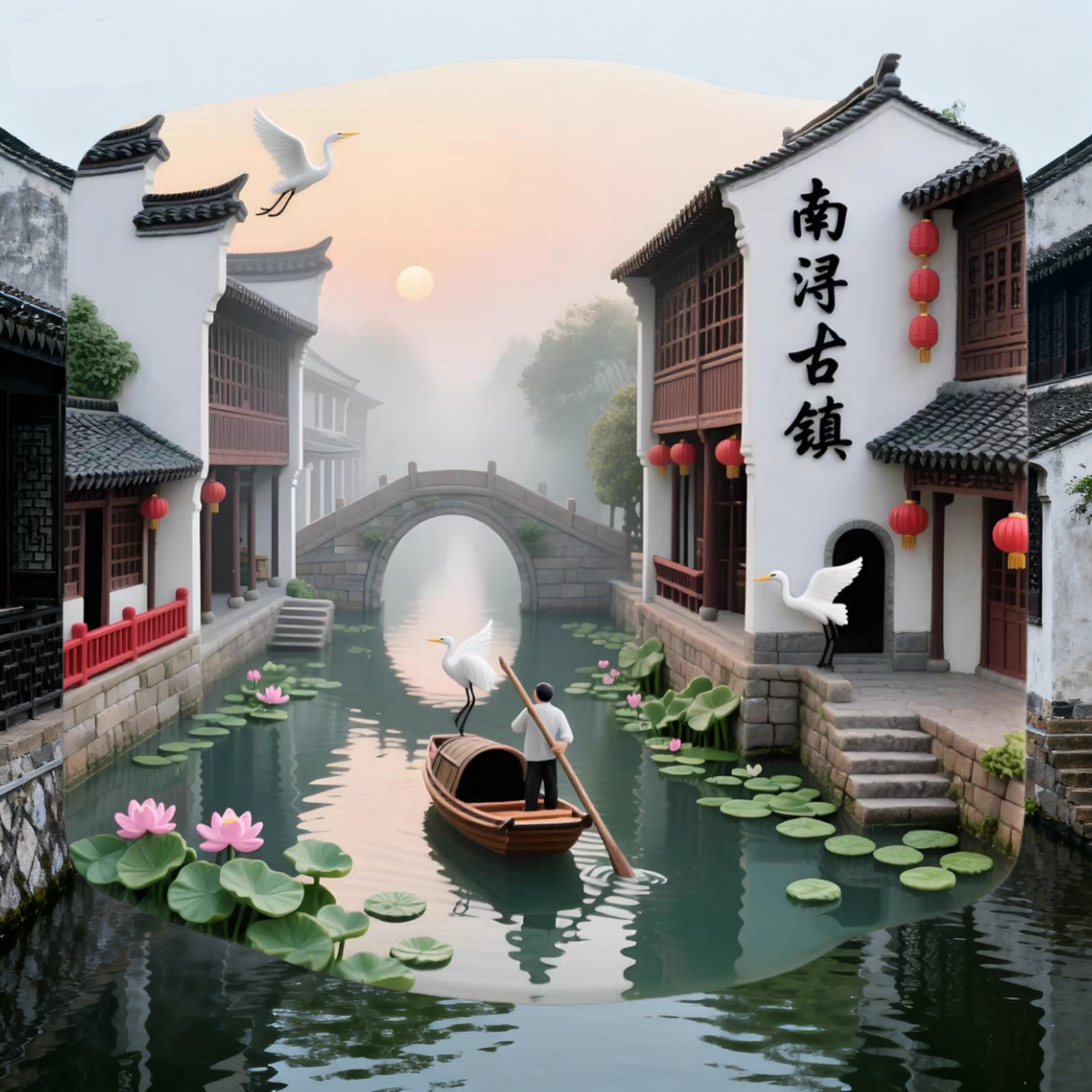 南浔古镇冰箱磁贴浙江湖州旅游