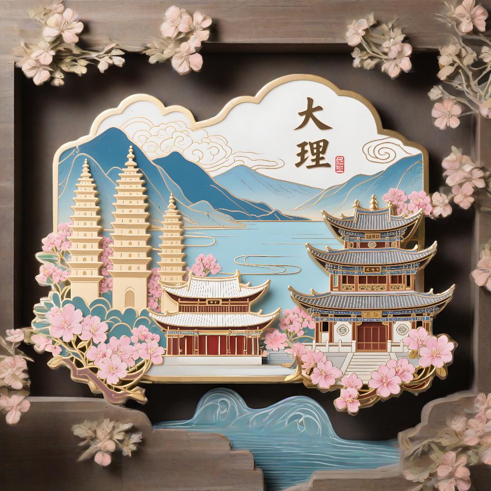 大理洱海特色崇圣寺冰箱贴