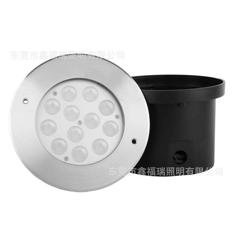 12W24W高防水户外广场地埋灯186mmIP67不锈钢圆形LED埋地灯
