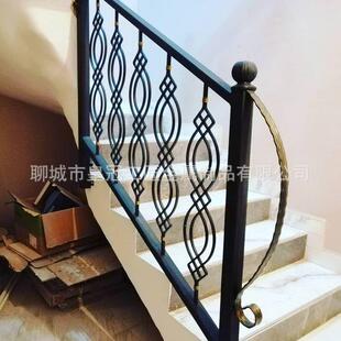 别墅铁艺楼梯扶手简约现代装配式铁艺楼梯扶手复式楼梯装饰