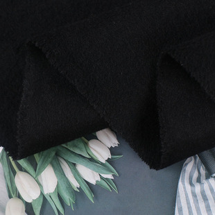 羊毛短顺全黑白色850克双面呢布50毛70全毛品质面料羊毛双面呢