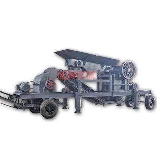 移动破碎机鹅卵石花岗岩河卵石碎石机多功能流动式大型石头制砂机