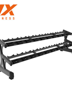 军霞JX-3043商用双层10对哑铃架健身房十付圆头六角哑铃置放架