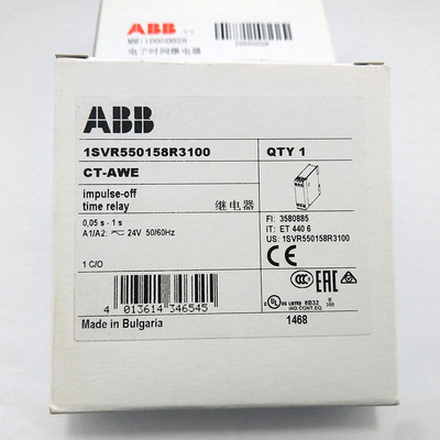 ABB时间继电器CT-ARS.11S,24-240VAC/DC,1C/O正品1SVR730120R3100