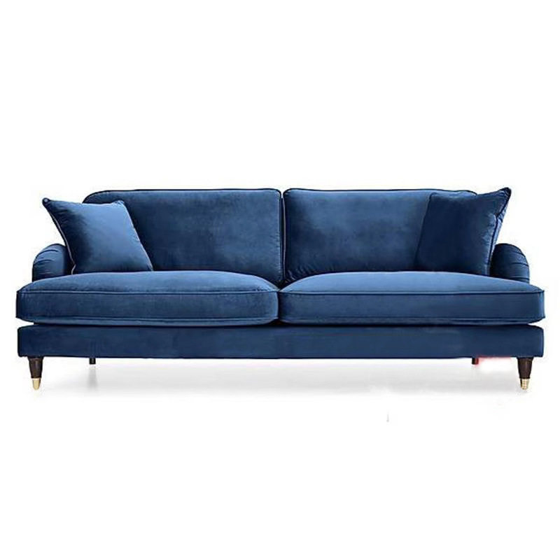 轻奢北欧墨绿色丝绒布艺沙发简约港式网红小户型客厅双三人位sofa